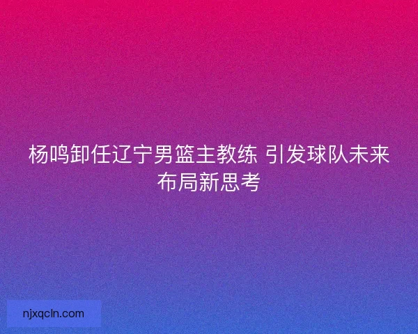 杨鸣卸任辽宁男篮主教练 引发球队未来布局新思考